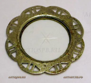Подставка старинная "Цветок". Стекло, металл. Нач. ХХ века. №13828